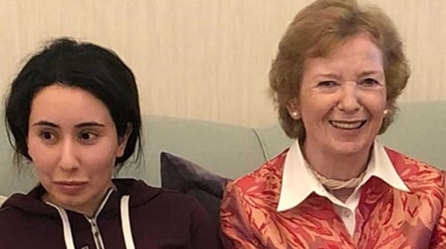 Mary Robinson with Princess Latifa in January 2019
