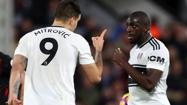 Mitrovic (L) and Kamara argued over who would take the penalty