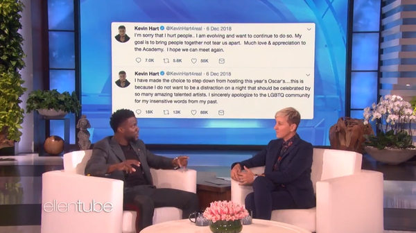 Ellen DeGeneres tells a contrite Kevin Hart - 