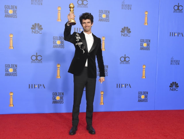 Ben Whishaw poses in the press room at the 76th annual Golden Globe Awards (Photo by Jordan Strauss/AP)