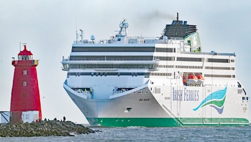 Irish Ferries carried 15,900 cars in the months from January to May - a decrease of 62.5% on the previous year