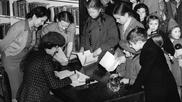Enid Blyton signing autographs in a London bookshop. Photo: Hulton-Deutsch Collection/ CORBIS/Corbis via Getty Images