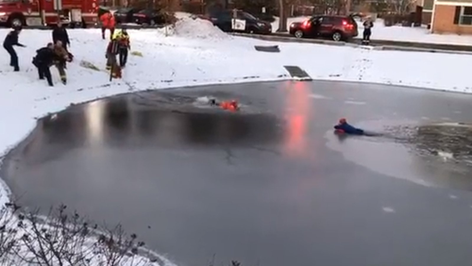 Boy rescued after falling through ice in Illinois