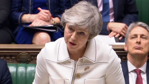 Theresa May was addressing the House of Commons