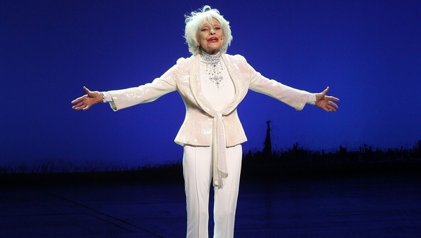 Carol Channing celebrating her 90th birthday onstage in New York in December 2010