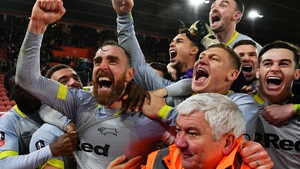 Richard Keogh - and friends - celebrate Derby's victory