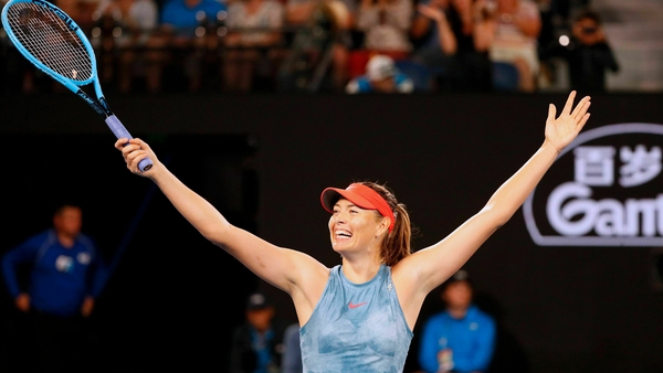 Maria Sharapova hit 37 winners and converted her second match-point to set up a fourth round clash with local hope Ashleigh Barty