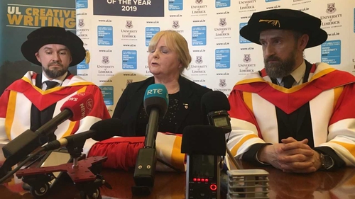 Cranberries band members Noel and Mick Hogan and Eileen O'Riordan accepted the doctorates today