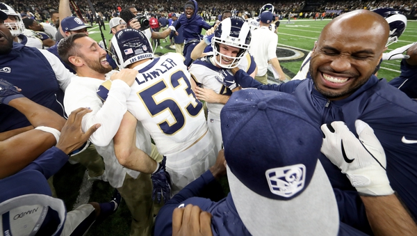 The Los Angeles Rams kick off the celebrations