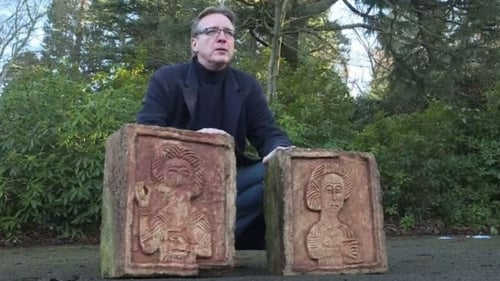 Arthur Brand, who has been dubbed as the 'Indiana Jones of the art world', with the carvings before handing them into the Spanish Embassy in London