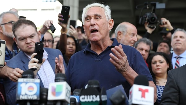 Roger Stone addressed the media after leaving the federal courthouse