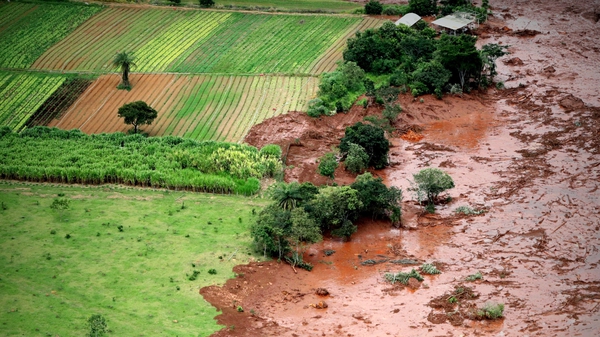 An aerial view shows mud and waste after the dam collapse in Brumadinho, Minas Gerais, Brazil
