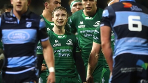 Connacht's Angus Lloyd shows his disappointment at the end
