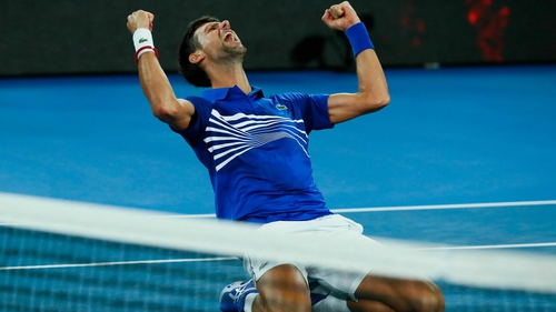 Novak Djokovic celebrates yet another Australian open victory