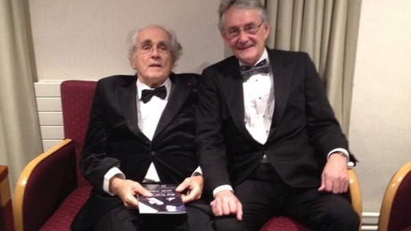 The composer Michel Legrand pictured with Carl Corcoran, then presenter of lyric FM's Blue of the Night in 2013.