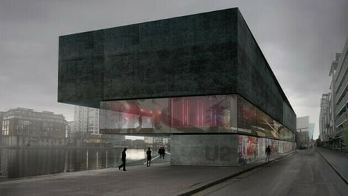 Artist's drawing for U2's proposed visitor centre in Dublin's docklands