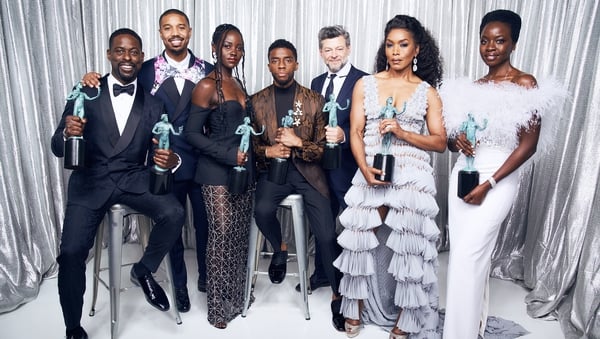 The cast of Black Panther celebrate their SAG win