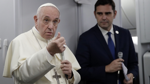 Pope Francis was speaking on a plane from Panama to Rome