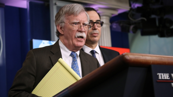US national security adviser John Bolton announced the sanctions at a White House briefing