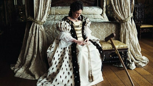 Olivia Colman as the gout-ridden Queen Anne in The Favourite. Photo: Fox Searchlight