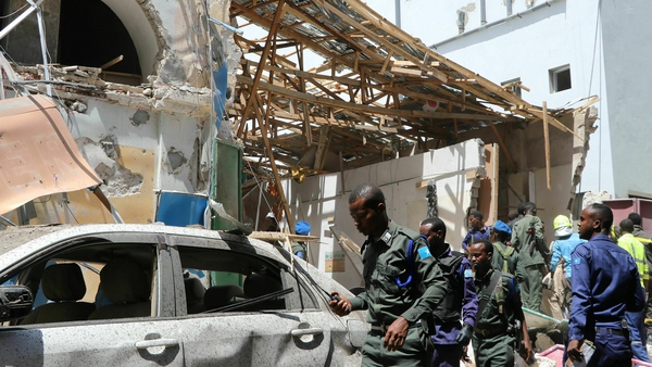 The car bomb exploded in a busy part of Mogadishu