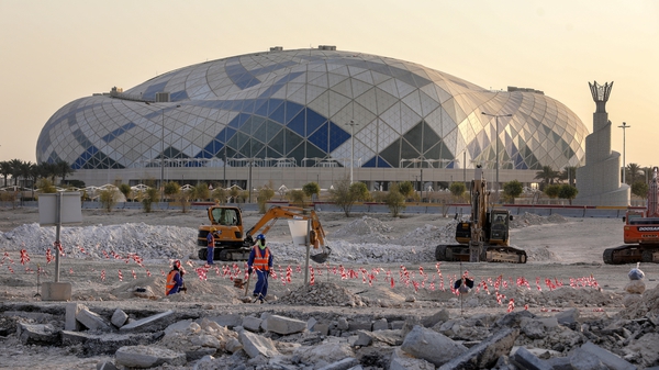 Lusail Iconic Stadium under construction in Qatar