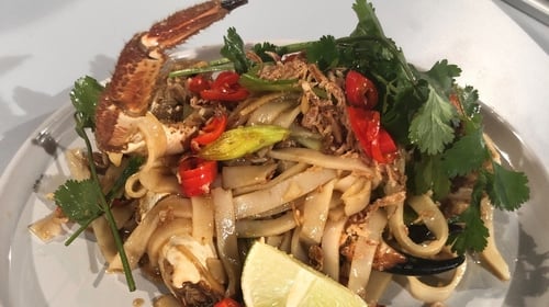 Niall Siabong's Sticky Hoisin Crab with Rice Noodles