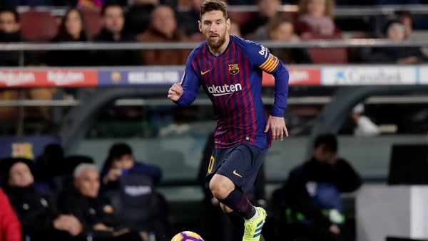Messi has been battling a leg injury suffered in Saturday's La Liga win over Valencia - a game in which the 31-year-old scored his 12th goal in his last nine games.