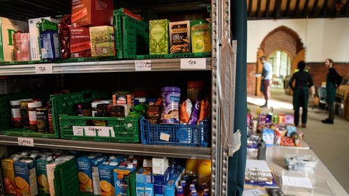 Volunteers at Wandsworth food bank in London prepare parcels. Photo: Leon Neal/Getty Images