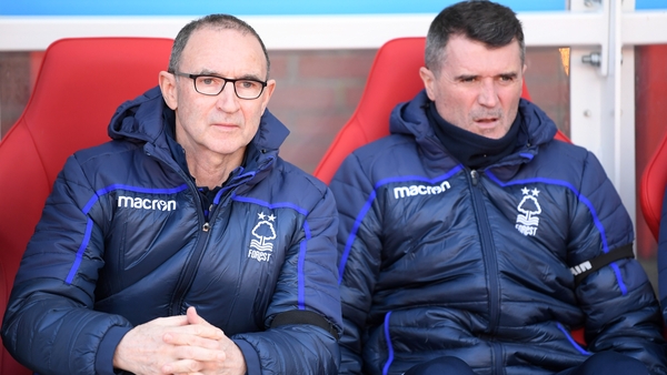Martin O'Neill (L) with Roy Keane