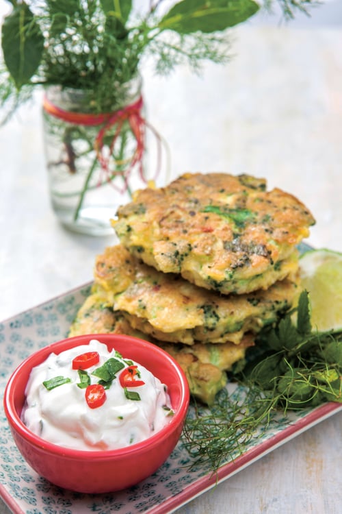 Broccoli Fritters With Lime Dressing