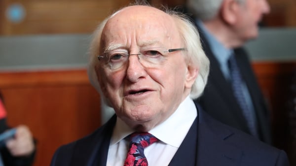 President Michael D Higgins made an address broadcast over local radio stations around the country