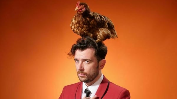 Kevin McGahern and unnamed chicken