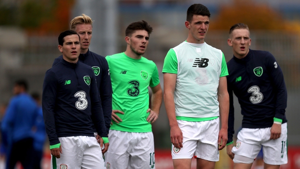 Declan Rice training with the Irish U21 side in 2017