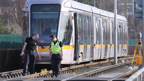 Garda forensic collision investigators carried out a technical examination of the tram and the scene