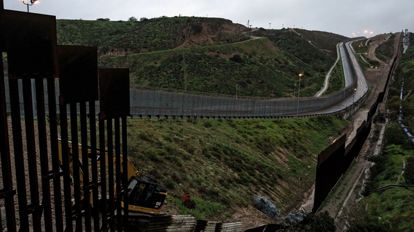 A section of reinforced US-Mexico border fence seen from Tijuana in Mexico