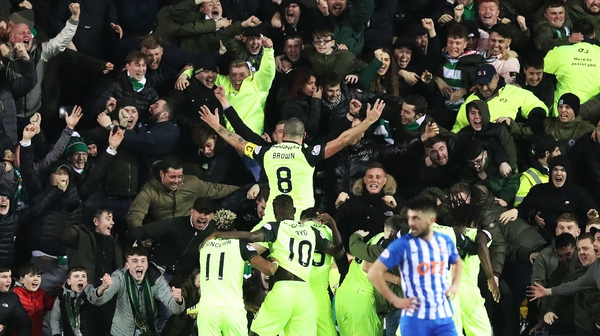 The Celtic midfielder was shown a second yellow for running into the crowd during the celebrations