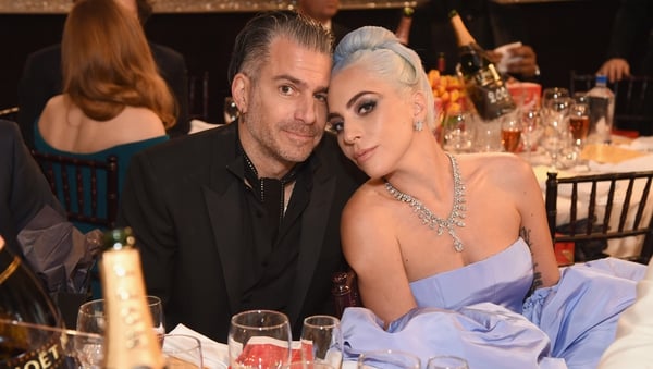 Christian Carino and Lady Gaga at the Golden Globe Awards in Beverly Hills in January