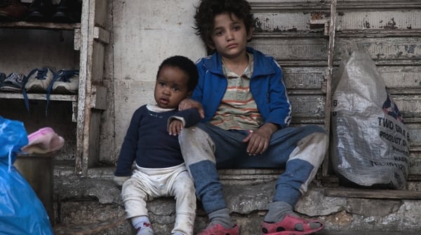 Toddler and child-minder: Boluwatife Treasure Bankole and Zain Al Rafeea in the moving Capernaum.