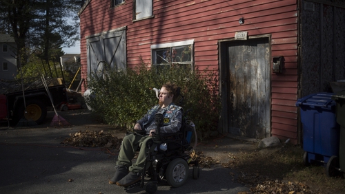 Film-maker and muscular dystrophy suffered Michael Norton in Portland, Maine. Photo:  Brianna Soukup/Portland Press Herald via Getty Images