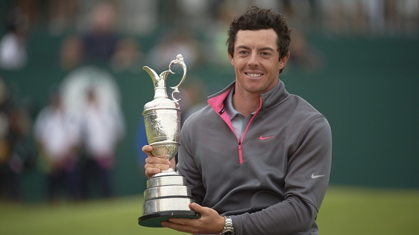 McIlroy with the claret jug at Hoylake in 2014