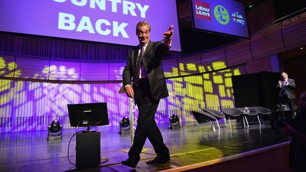 Nigel Farage canvassing ahead of the 2016 Brexit referendum. Photo: Jeff J Mitchell/Getty Images