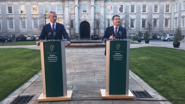 Paschal Donohoe was speaking at Leinster House alongside his French counterpart, Bruno Le Maire