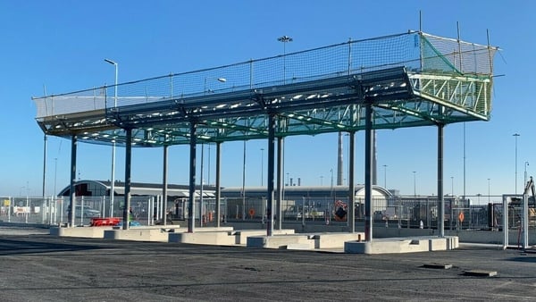 Work is currently under way on new customs checkpoints in Dublin Port - the first to be built here in decades