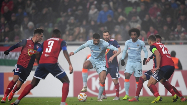 Action from the Europa League encounter