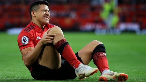 Alexis Sanchez was injured in United's 3-2 win over Southampton