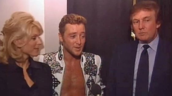 Backstage with Marla Maples, Michael Flatley,  and Donald Trump