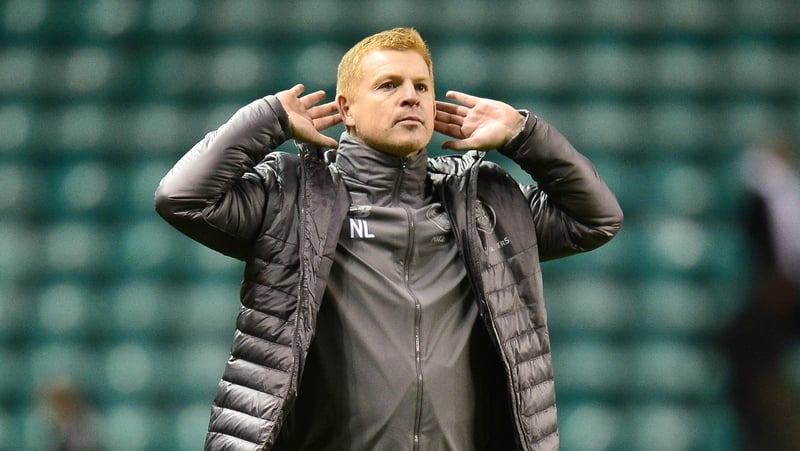 Neil Lennon acknowledges the crowd at Easter Road on Saturday