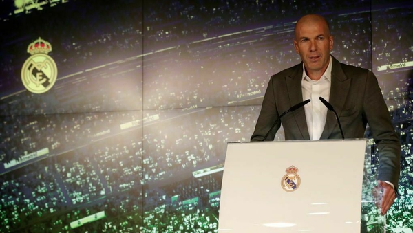 Zinedine Zidane speaks to the media after being announced as new Real Madrid head coach