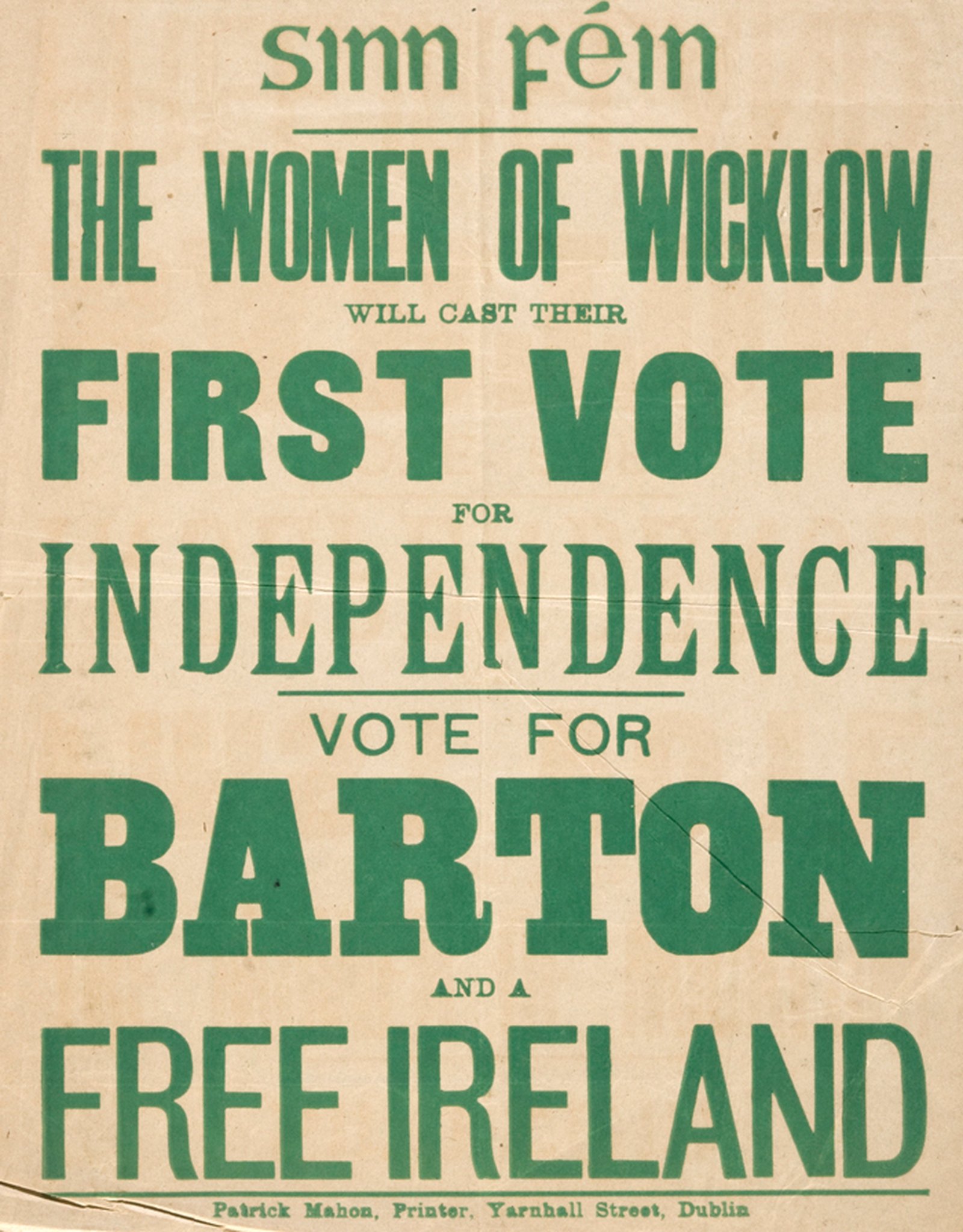 Image - A Sinn Féin poster for the 1918 election